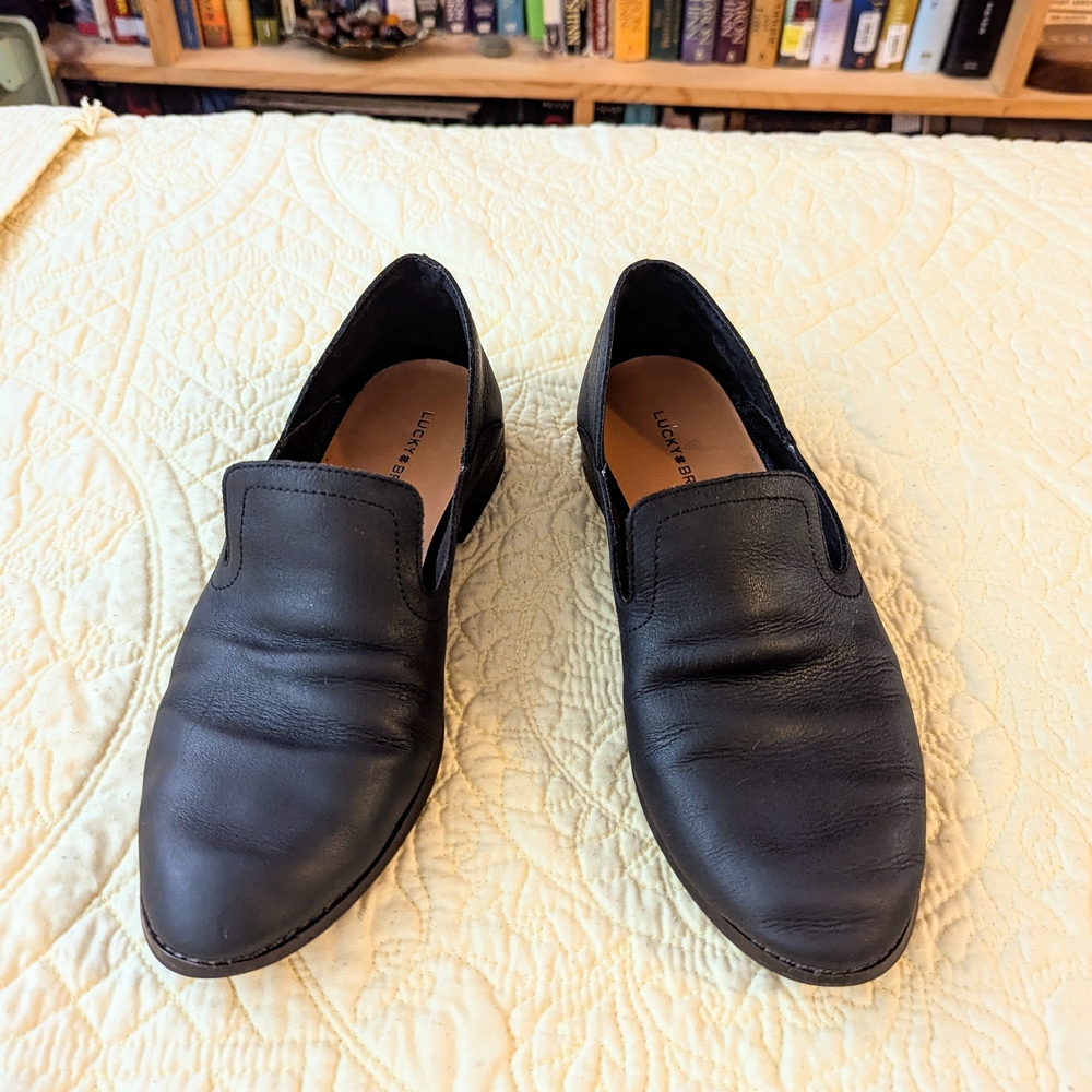 Lucky Brand Black Leather Loafers (8-8.5)